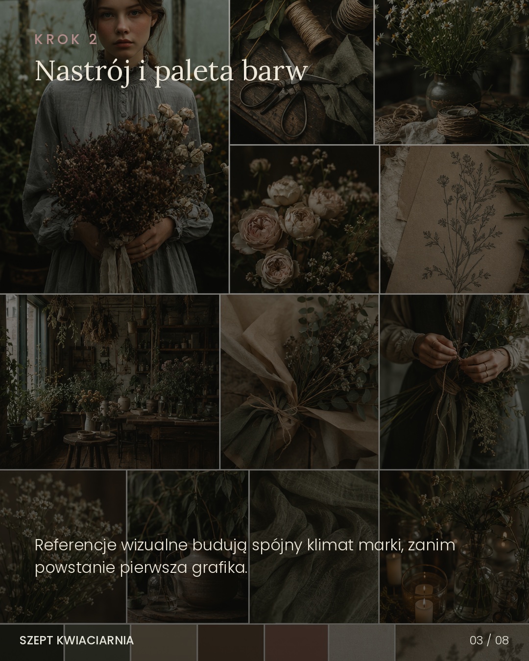 SZEPT Kwiaciarnia - nastrój i paleta barw, slajd 3