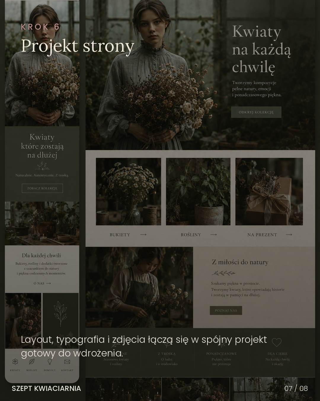 SZEPT Kwiaciarnia - projekt strony, slajd 7